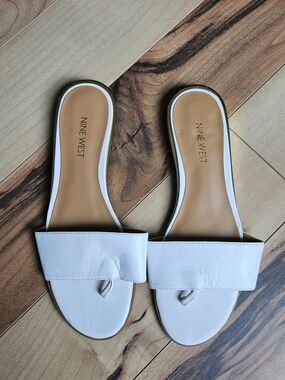 Nine West Women’s White Slide Sandals